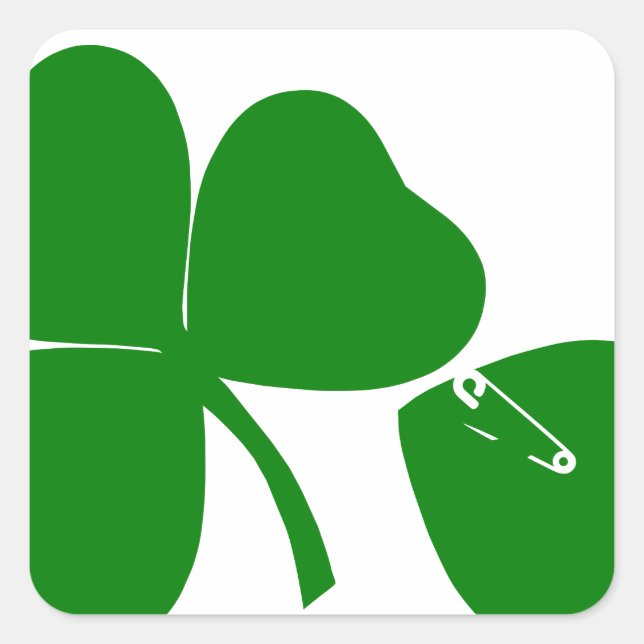 Sticker Carré St Patrick's Day - Obtenez Lucky 3 + 1 feuilles =  (Devant)