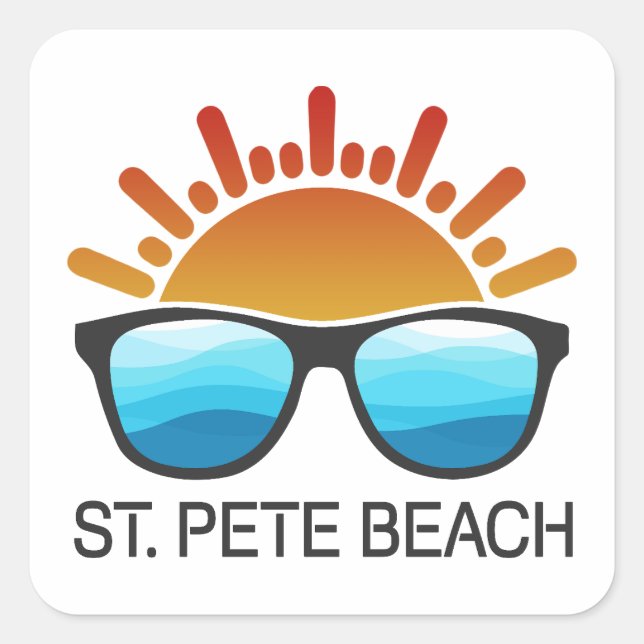 Sticker Carré St. Pete Beach Floride Lunettes de soleil (Devant)