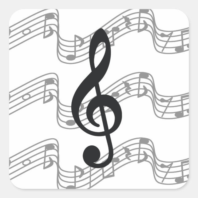 Sticker Carré Staff and Treble Clef (Devant)