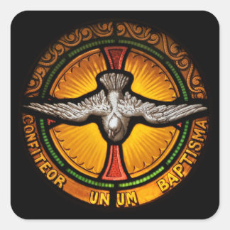 Sticker Carré Stained glass dove