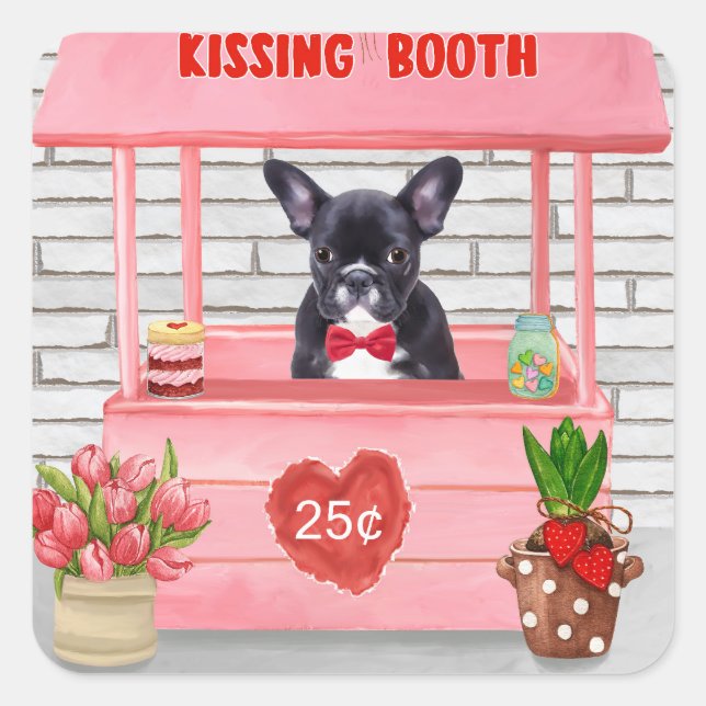 Sticker Carré Stand de baisers de la Saint-Valentin pour Bouledo (Devant)