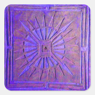 Sticker Carré STAR DU MATIN, bleu, violet