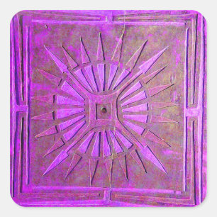Sticker Carré STAR DU MATIN, violet rose, violet