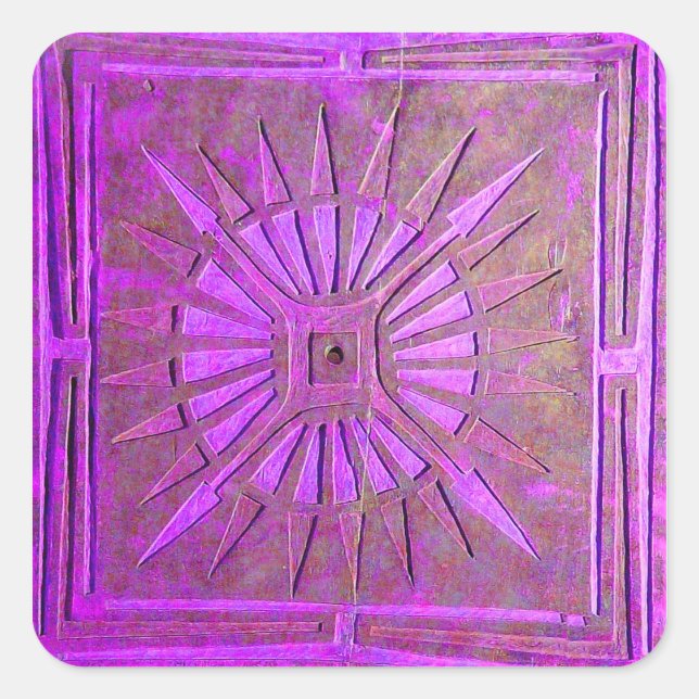 Sticker Carré STAR DU MATIN, violet rose, violet (Devant)