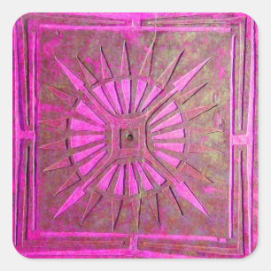 Sticker Carré STAR DU MATIN, violet rose, violet, violet, fuchsi