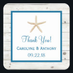 Sticker Carré Starfish Whitewashed Wood Beach Wedding Collection<br><div class="desc">La collection de mariage de la plage en bois blanc est parfaite pour tout couple qui souhaite un mariage romantique en bord de mer. L'arrière - plan rustique en bois blanchi à la chaux donne à ces autocollants une sensation boho chic, et l'étoile de mer mignonne est la touche finale...</div>