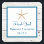 Sticker Carré Starfish Whitewashed Wood Beach Wedding Collection<br><div class="desc">La collection de mariage de la plage en bois blanc est parfaite pour tout couple qui souhaite un mariage romantique en bord de mer. L'arrière - plan rustique en bois blanchi à la chaux donne à ces autocollants une sensation boho chic, et l'étoile de mer mignonne est la touche finale...</div>