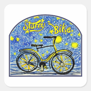 Sticker Carré Starry Bike
