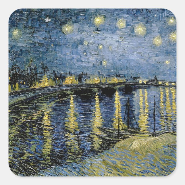 Sticker Carré Starry Night Vincent van Gogh (Devant)