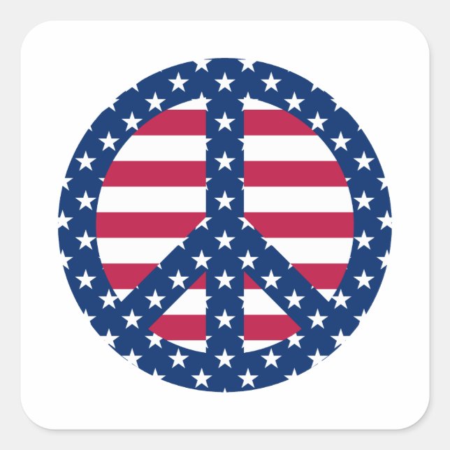 Sticker Carré Stars and Stripes (Devant)