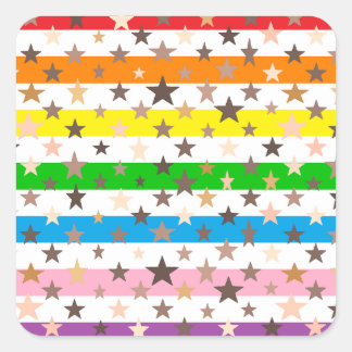 Sticker Carré Stars and Stripes of Many Colors!