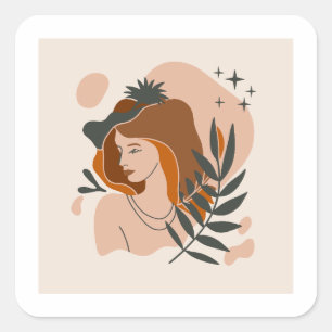 Sticker Carré Stars Boho Woman