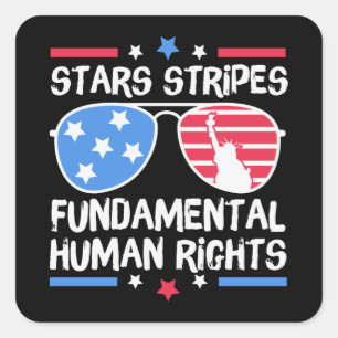 Sticker Carré Stars Stripes Droits fondamentaux de l'homme