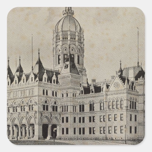 Sticker Carré State Capitol, Hartford (Devant)