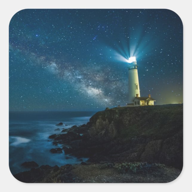 Sticker Carré Station Luminaire De Pigeon Point, Ca (Devant)