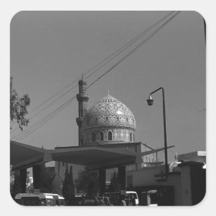Sticker Carré Station-service vintage Irak Bagdad près d'une mos