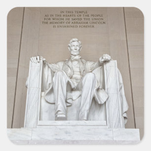 Sticker Carré Statue d'Abraham Lincoln