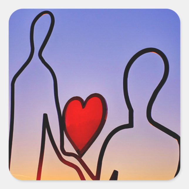 Sticker Carré statue d'amour (Devant)