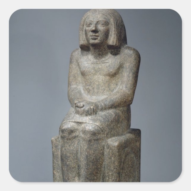 Sticker Carré Statue d'Ankh, Prêtre de Horus, Pe dynastique préc (Devant)