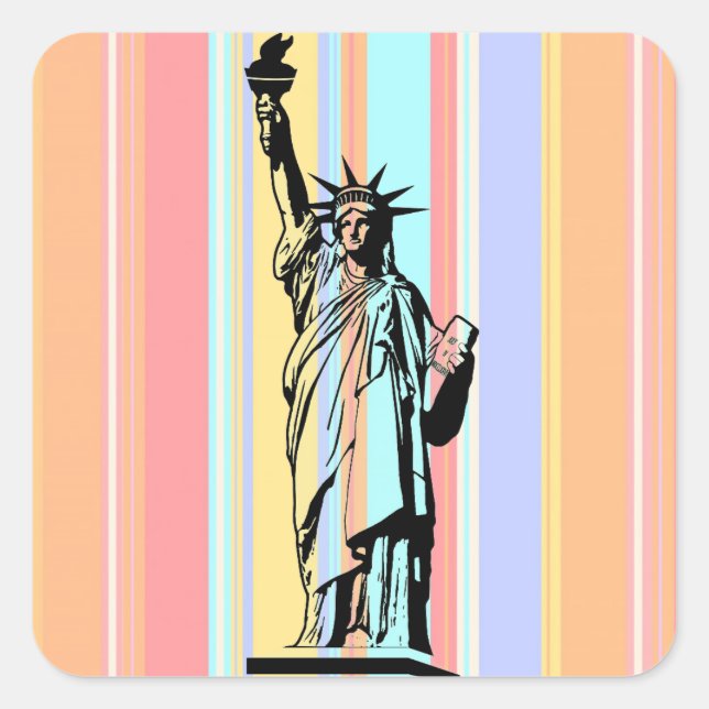 Sticker Carré Statue de la Liberté (Devant)