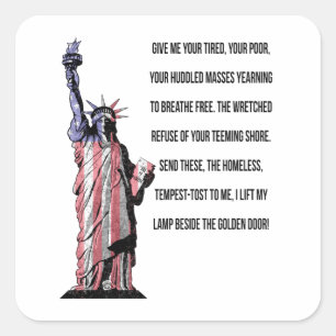 Sticker Carré Statue De La Liberté Le Nouveau Colosse