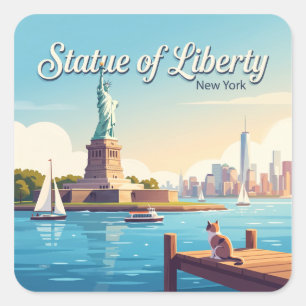 Sticker Carré Statue de la Liberté New York
