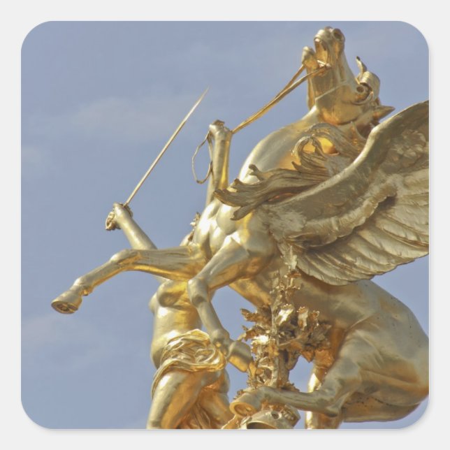 Sticker Carré Statue de Pégase sur le pont Alexandre III (Devant)