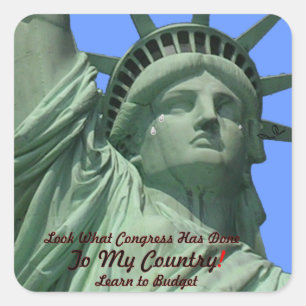 Sticker Carré Statue de pleurer de liberté