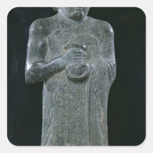 Sticker Carré Statue de prince Gudea, c.2150 AVANT JÉSUS CHRIST