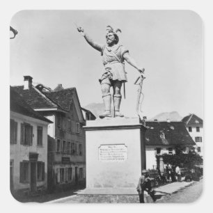 Sticker Carré Statue de William Tell, vers 1860-90