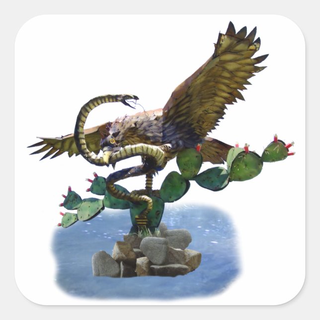 Sticker Carré Statue des armoiries mexicaines (Devant)