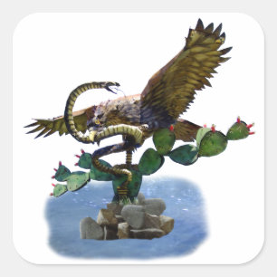 Sticker Carré Statue des armoiries mexicaines