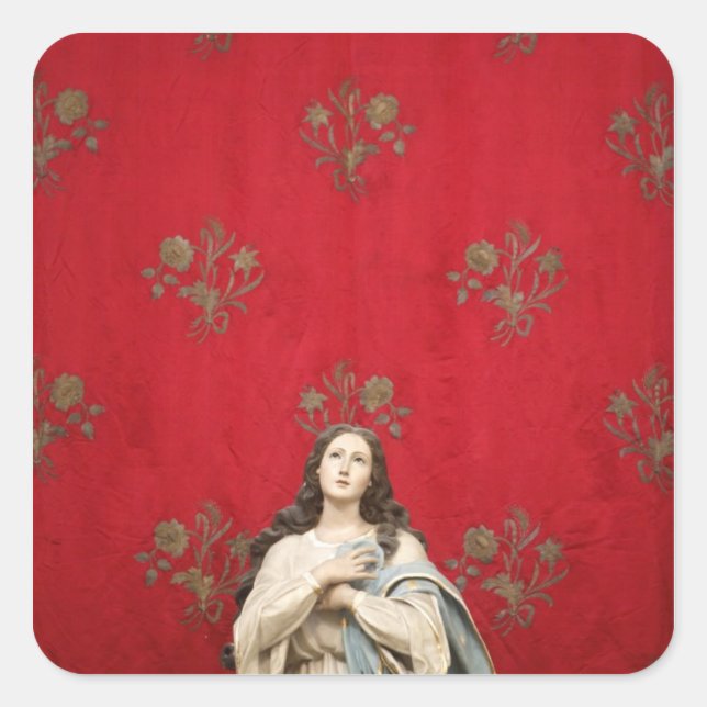 Sticker Carré Statue d'une vierge dans une église de Spaccanapol (Devant)