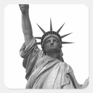 Sticker Carré Statue noire et blanche de la Liberté
