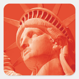 Sticker Carré Statue rouge de la Liberté