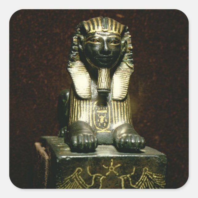 Sticker Carré Statuette of a sphinx of King Tuthmosis III, new K (Devant)