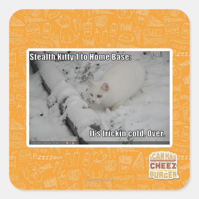 Sticker Carré Stealth Kitty 1 (Devant)