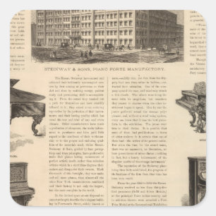 Sticker Carré Steinway et fils, Piano Manufacutrants