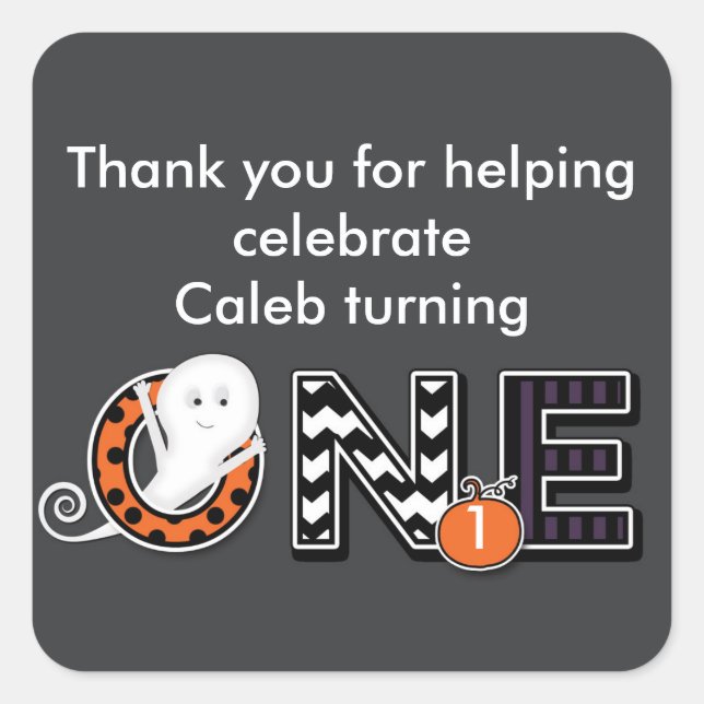 Sticker Carré Stick de fête d'un Halloween automne 1er anniversa (Devant)