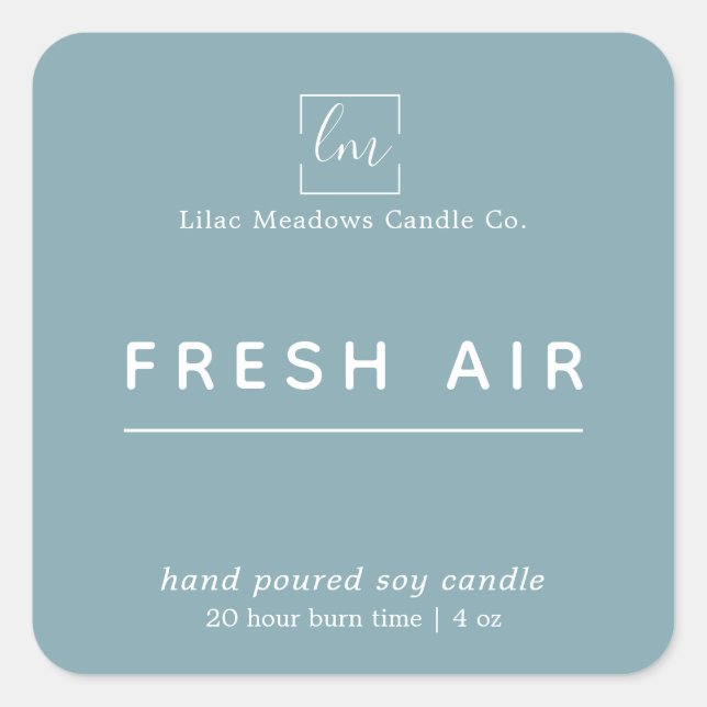 Sticker Carré Sticke Carré simple et moderne logo bleu (Devant)