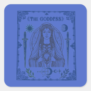 Sticker Carré Sticker, bâton de déesse de tarot, mystique, antiq