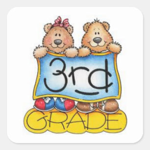 Sticker Carré Stickers/École 3e année