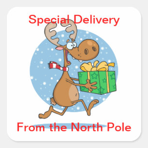 Sticker Carré Stickers—Rinder avec cadeau