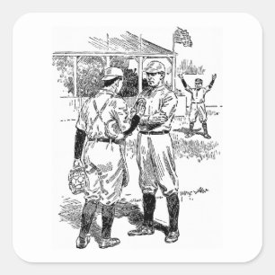 Sticker Carré Sticking Set du joueur de baseball vintage