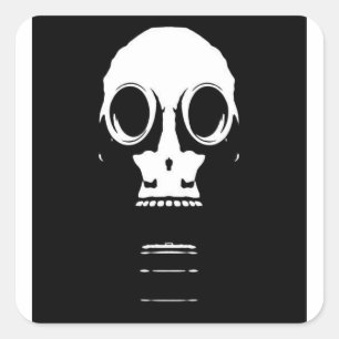 Sticker Carré Sticleur à crayon de masque à gaz