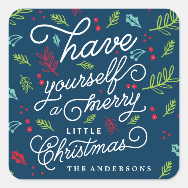 Sticker Carré Sticleur de Noël de l'enveloppe MERRY PETITE (Devant)