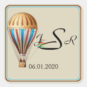 Sticker Carré Sticleur Monogramme à air chaud vintage