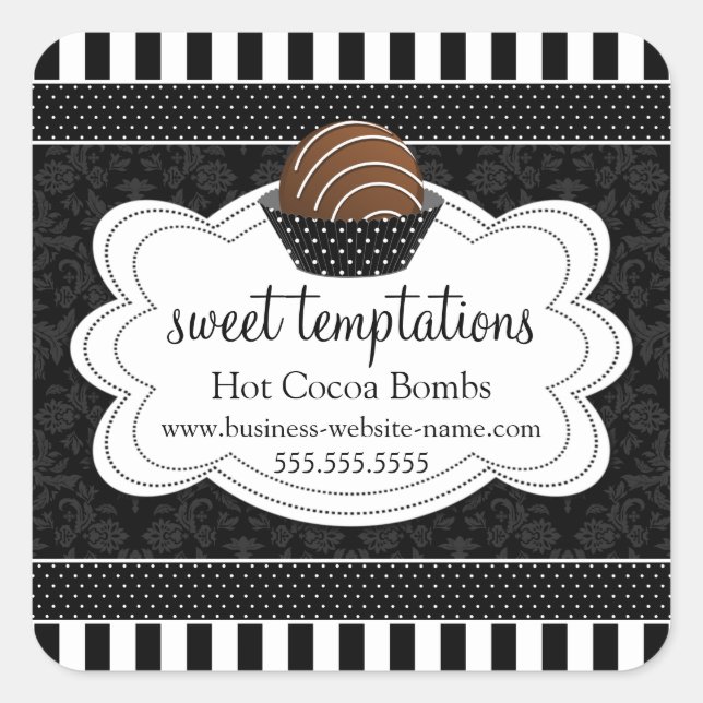 Sticker Carré Sticule Carré à base de chocolat au cacao chaud (Devant)