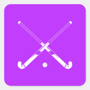 Sticker Carré Sticule en silhouette de hockey sur gazon violet