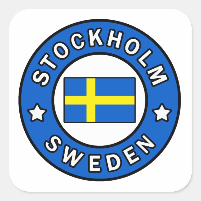 Sticker Carré Stockholm Suède (Devant)